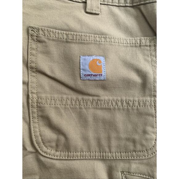 Carhartt Relaxed Fit Pants Rugged Flex Canvas Knit Pants Khaki Men's 40x32(30.5) - Picture 2 of 4